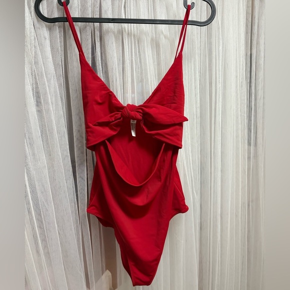 Aritzia Vibrant Red Wilfred Bathing suit - Picture 3 of 4